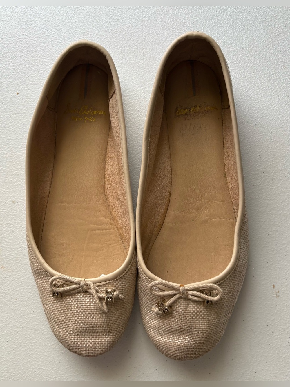 Sam Edelman Felicia Luxe Textured Woven Raffa Collar Way Ballet Flats Size 7 1/2